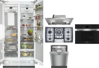 6 Piece Package Includes Refrigerator, Freezer, Cooktop, Wall Oven, Hood And Dishwasher