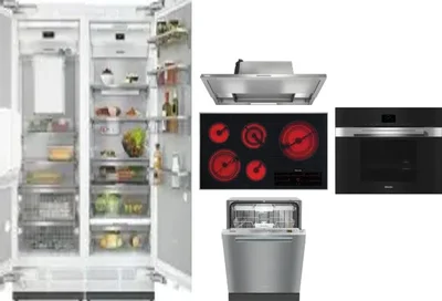 6 Piece Package Includes Refrigerator, Freezer, Cooktop, Wall Oven, Hood And Dishwasher
