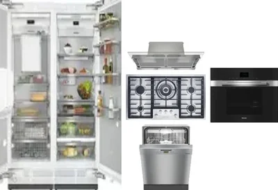 6 Piece Package Includes Refrigerator, Freezer, Cooktop, Wall Oven, Hood And Dishwasher