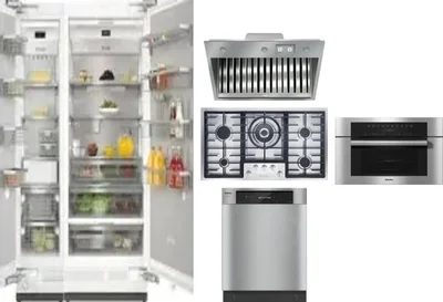6 Piece Package Includes Refrigerator, Freezer, Cooktop, Wall Oven, Hood And Dishwasher