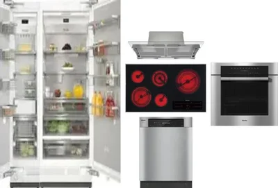 6 Piece Package Includes Refrigerator, Freezer, Cooktop, Wall Oven, Hood And Dishwasher