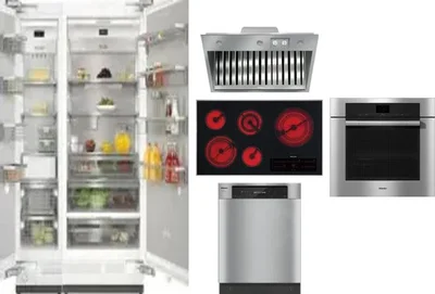 6 Piece Package Includes Refrigerator, Freezer, Cooktop, Wall Oven, Hood And Dishwasher
