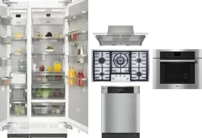 6 Piece Package Includes Refrigerator, Freezer, Cooktop, Wall Oven, Hood And Dishwasher