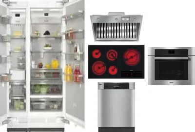 6 Piece Package Includes Refrigerator, Freezer, Cooktop, Wall Oven, Hood And Dishwasher