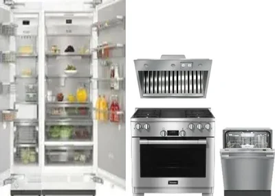 5 Piece Package Includes Refrigerator, Freezer, Range, Hood And Dishwasher