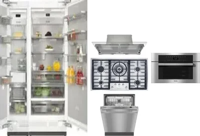 6 Piece Package Includes Refrigerator, Freezer, Cooktop, Wall Oven, Hood And Dishwasher