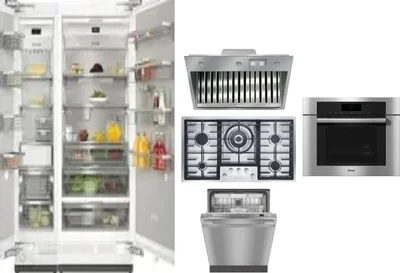 6 Piece Package Includes Refrigerator, Freezer, Cooktop, Wall Oven, Hood And Dishwasher