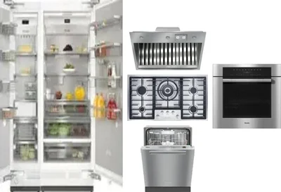 6 Piece Package Includes Refrigerator, Freezer, Cooktop, Wall Oven, Hood And Dishwasher