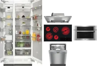 6 Piece Package Includes Refrigerator, Freezer, Cooktop, Wall Oven, Hood And Dishwasher