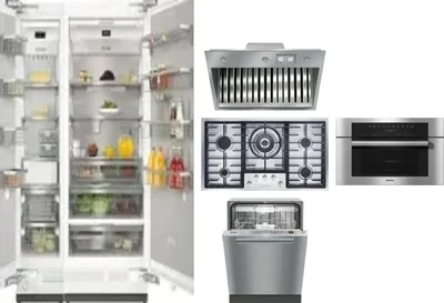 6 Piece Package Includes Refrigerator, Freezer, Cooktop, Wall Oven, Hood And Dishwasher