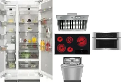 6 Piece Package Includes Refrigerator, Freezer, Cooktop, Wall Oven, Hood And Dishwasher