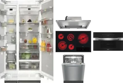 6 Piece Package Includes Refrigerator, Freezer, Cooktop, Wall Oven, Hood And Dishwasher