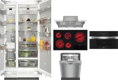 6 Piece Package Includes Refrigerator, Freezer, Cooktop, Wall Oven, Hood And Dishwasher