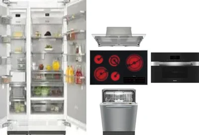 6 Piece Package Includes Refrigerator, Freezer, Cooktop, Wall Oven, Hood And Dishwasher