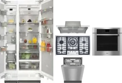 6 Piece Package Includes Refrigerator, Freezer, Cooktop, Wall Oven, Hood And Dishwasher