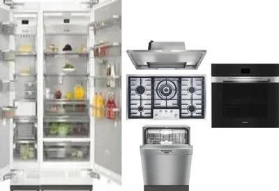 6 Piece Package Includes Refrigerator, Freezer, Cooktop, Wall Oven, Hood And Dishwasher