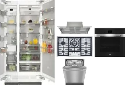 6 Piece Package Includes Refrigerator, Freezer, Cooktop, Wall Oven, Hood And Dishwasher