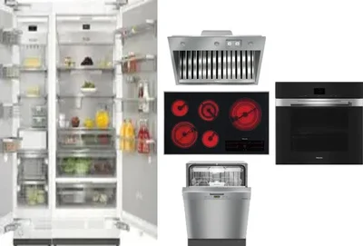 6 Piece Package Includes Refrigerator, Freezer, Cooktop, Wall Oven, Hood And Dishwasher