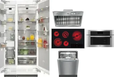 6 Piece Package Includes Refrigerator, Freezer, Cooktop, Wall Oven, Hood And Dishwasher