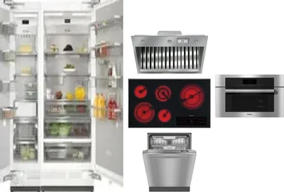 6 Piece Package Includes Refrigerator, Freezer, Cooktop, Wall Oven, Hood And Dishwasher