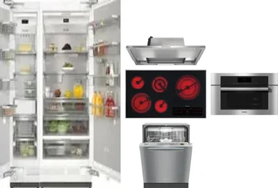 6 Piece Package Includes Refrigerator, Freezer, Cooktop, Wall Oven, Hood And Dishwasher