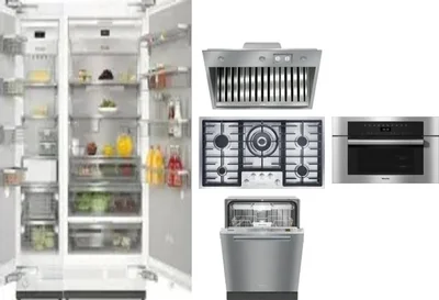 6 Piece Package Includes Refrigerator, Freezer, Cooktop, Wall Oven, Hood And Dishwasher
