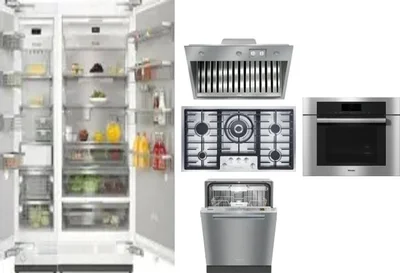 6 Piece Package Includes Refrigerator, Freezer, Cooktop, Wall Oven, Hood And Dishwasher