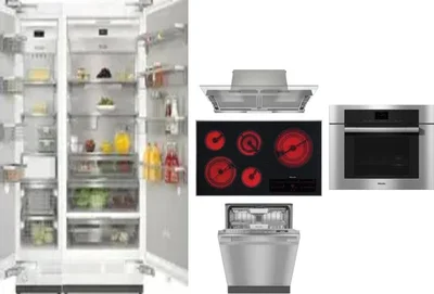 6 Piece Package Includes Refrigerator, Freezer, Cooktop, Wall Oven, Hood And Dishwasher