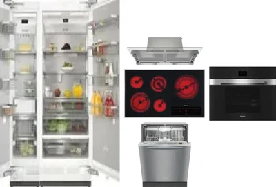 6 Piece Package Includes Refrigerator, Freezer, Cooktop, Wall Oven, Hood And Dishwasher