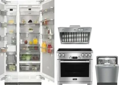 5 Piece Package Includes Refrigerator, Freezer, Range, Hood And Dishwasher