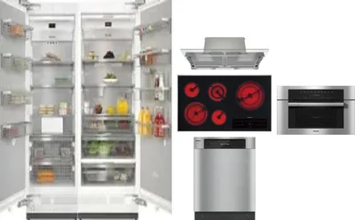 6 Piece Package Includes Refrigerator, Freezer, Cooktop, Wall Oven, Hood And Dishwasher