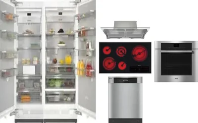 6 Piece Package Includes Refrigerator, Freezer, Cooktop, Wall Oven, Hood And Dishwasher