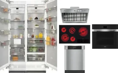 6 Piece Package Includes Refrigerator, Freezer, Cooktop, Wall Oven, Hood And Dishwasher