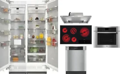6 Piece Package Includes Refrigerator, Freezer, Cooktop, Wall Oven, Hood And Dishwasher