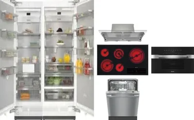 6 Piece Package Includes Refrigerator, Freezer, Cooktop, Wall Oven, Hood And Dishwasher