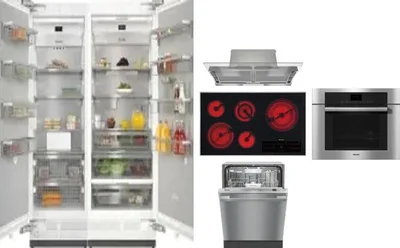 6 Piece Package Includes Refrigerator, Freezer, Cooktop, Wall Oven, Hood And Dishwasher