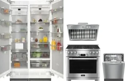 5 Piece Package Includes Refrigerator, Freezer, Range, Hood And Dishwasher