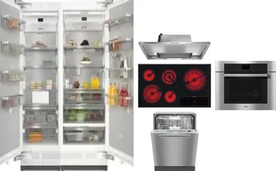 6 Piece Package Includes Refrigerator, Freezer, Cooktop, Wall Oven, Hood And Dishwasher