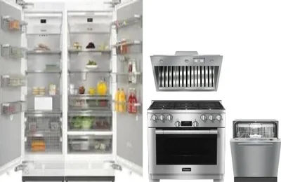 5 Piece Package Includes Refrigerator, Freezer, Range, Hood And Dishwasher