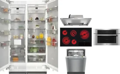 6 Piece Package Includes Refrigerator, Freezer, Cooktop, Wall Oven, Hood And Dishwasher
