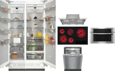 6 Piece Package Includes Refrigerator, Freezer, Cooktop, Wall Oven, Hood And Dishwasher