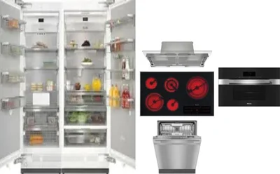 6 Piece Package Includes Refrigerator, Freezer, Cooktop, Wall Oven, Hood And Dishwasher