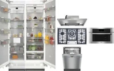 6 Piece Package Includes Refrigerator, Freezer, Cooktop, Wall Oven, Hood And Dishwasher