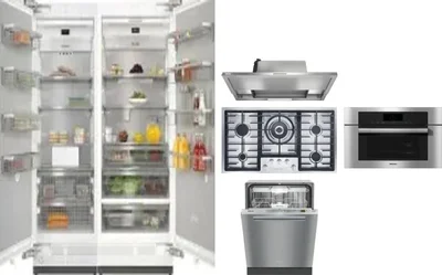 6 Piece Package Includes Refrigerator, Freezer, Cooktop, Wall Oven, Hood And Dishwasher