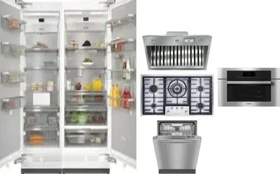 6 Piece Package Includes Refrigerator, Freezer, Cooktop, Wall Oven, Hood And Dishwasher