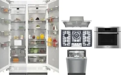 6 Piece Package Includes Refrigerator, Freezer, Cooktop, Wall Oven, Hood And Dishwasher