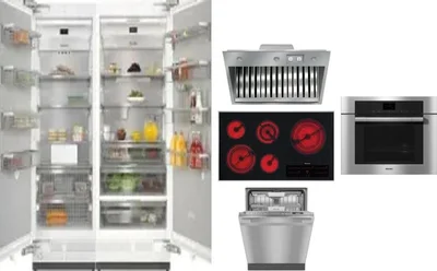 6 Piece Package Includes Refrigerator, Freezer, Cooktop, Wall Oven, Hood And Dishwasher