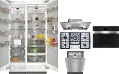 6 Piece Package Includes Refrigerator, Freezer, Cooktop, Wall Oven, Hood And Dishwasher