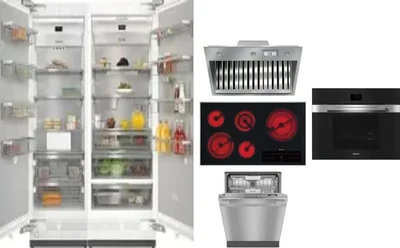 6 Piece Package Includes Refrigerator, Freezer, Cooktop, Wall Oven, Hood And Dishwasher