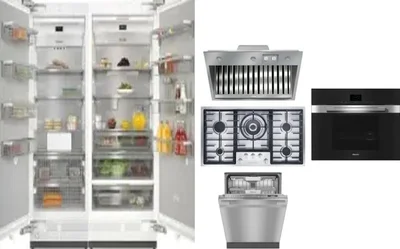 6 Piece Package Includes Refrigerator, Freezer, Cooktop, Wall Oven, Hood And Dishwasher